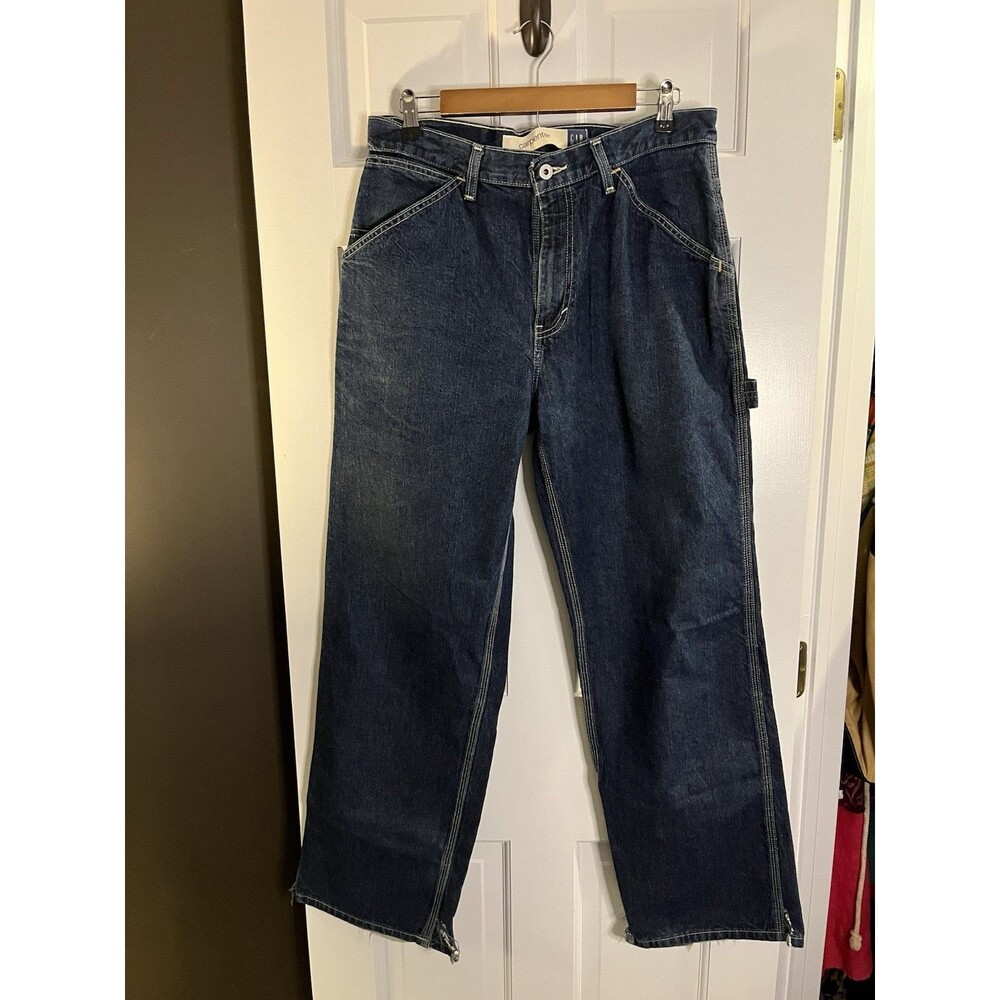 GAP Carpenter Jeans Mens 33x32 Y2K 2008 Dark Wash Baggy Workwear Skater Denim